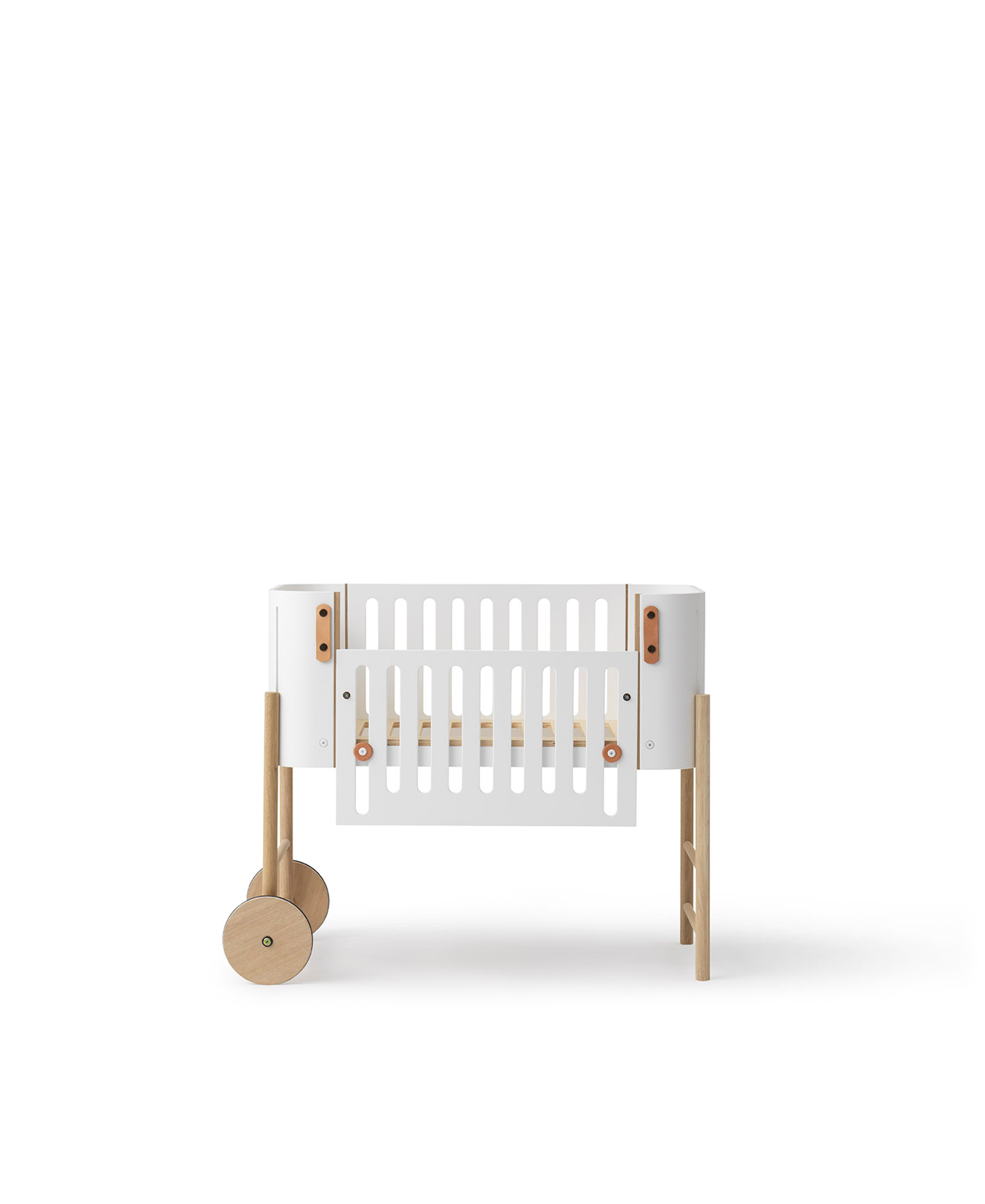 Wood Co-sleeper inkl. ombyg til bænk, hvid/eg