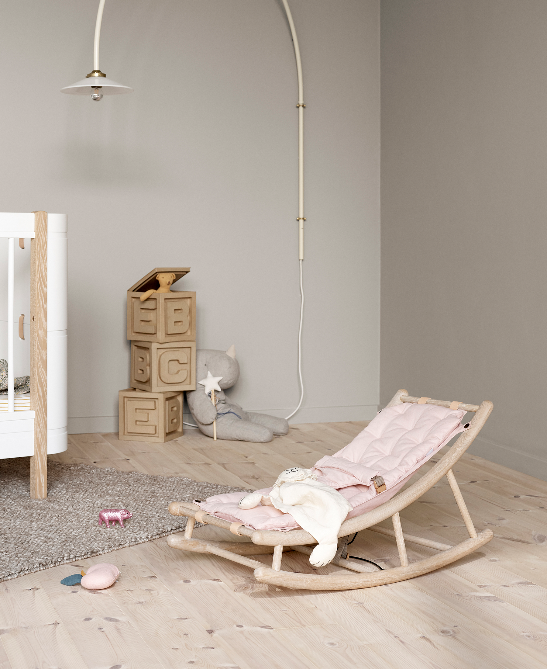 Ekstra babyhynde til Wood baby & junior vippestol, rosa